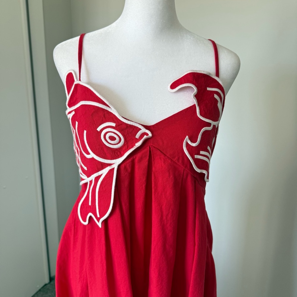 Commense Vibrant Red Fabric - Picture 2 of 6